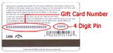 only 1 gift card pin number.